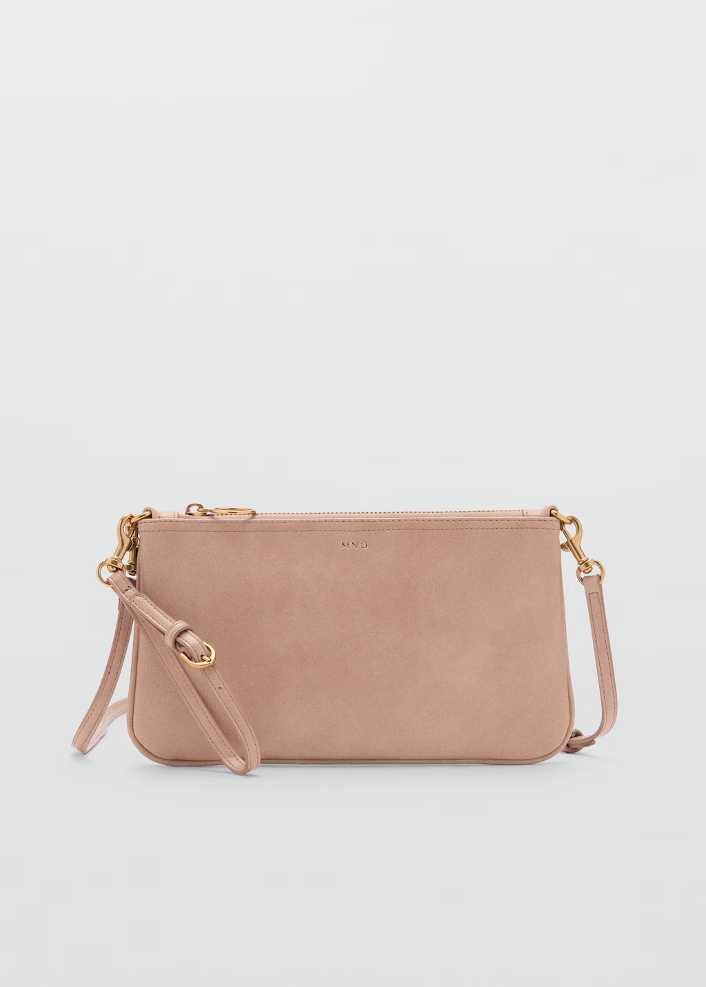 Tumbled leather-effect clutch
