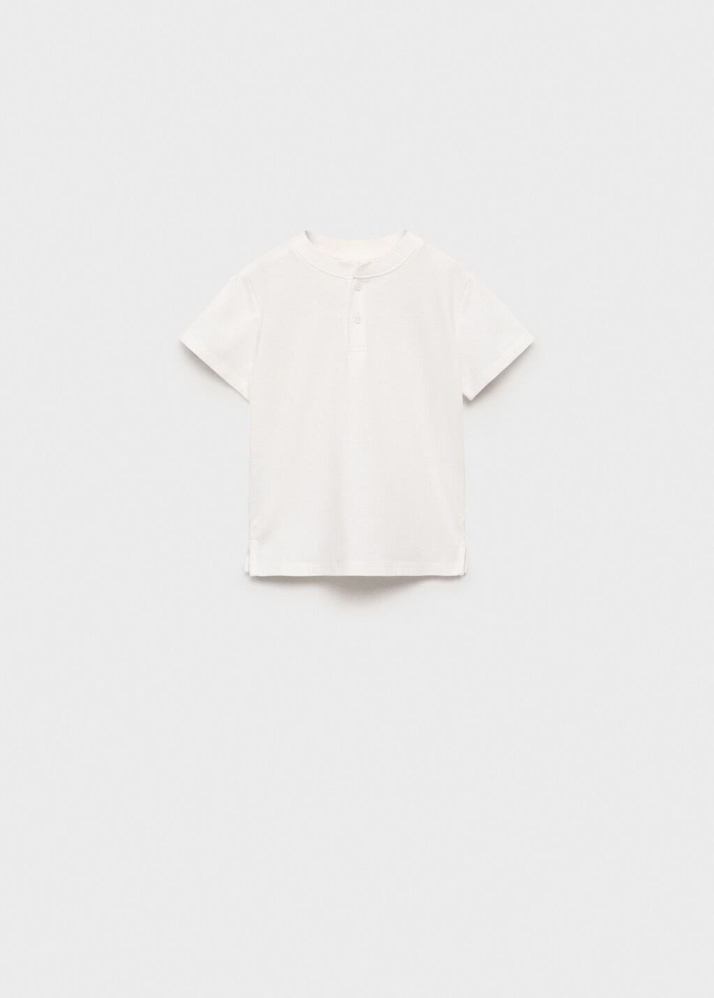 Buttoned cotton T-shirt