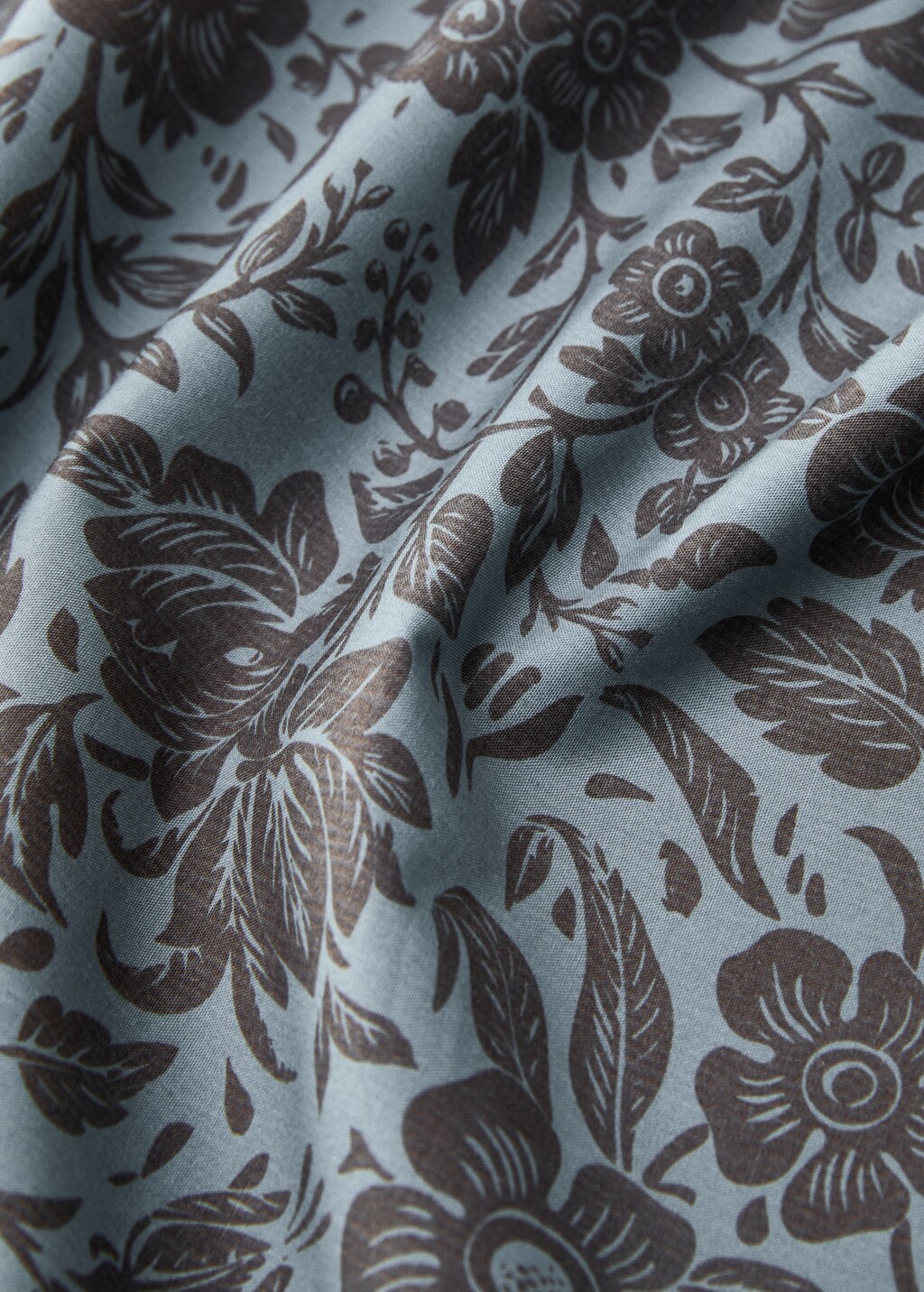 Cotton percale printed two-tone floral top sheet for 180/200 cm bed 4 Cotton percale printed two-tone floral top sheet for 180/200 cm bed