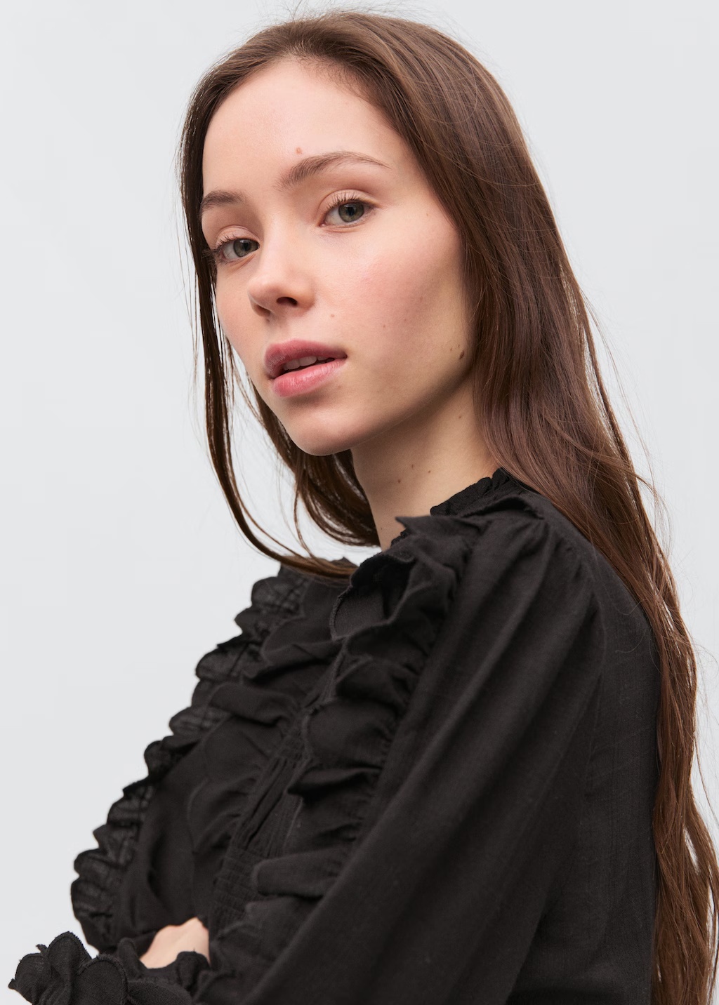 Ruched blouse with ruffles 5 Ruched blouse with ruffles