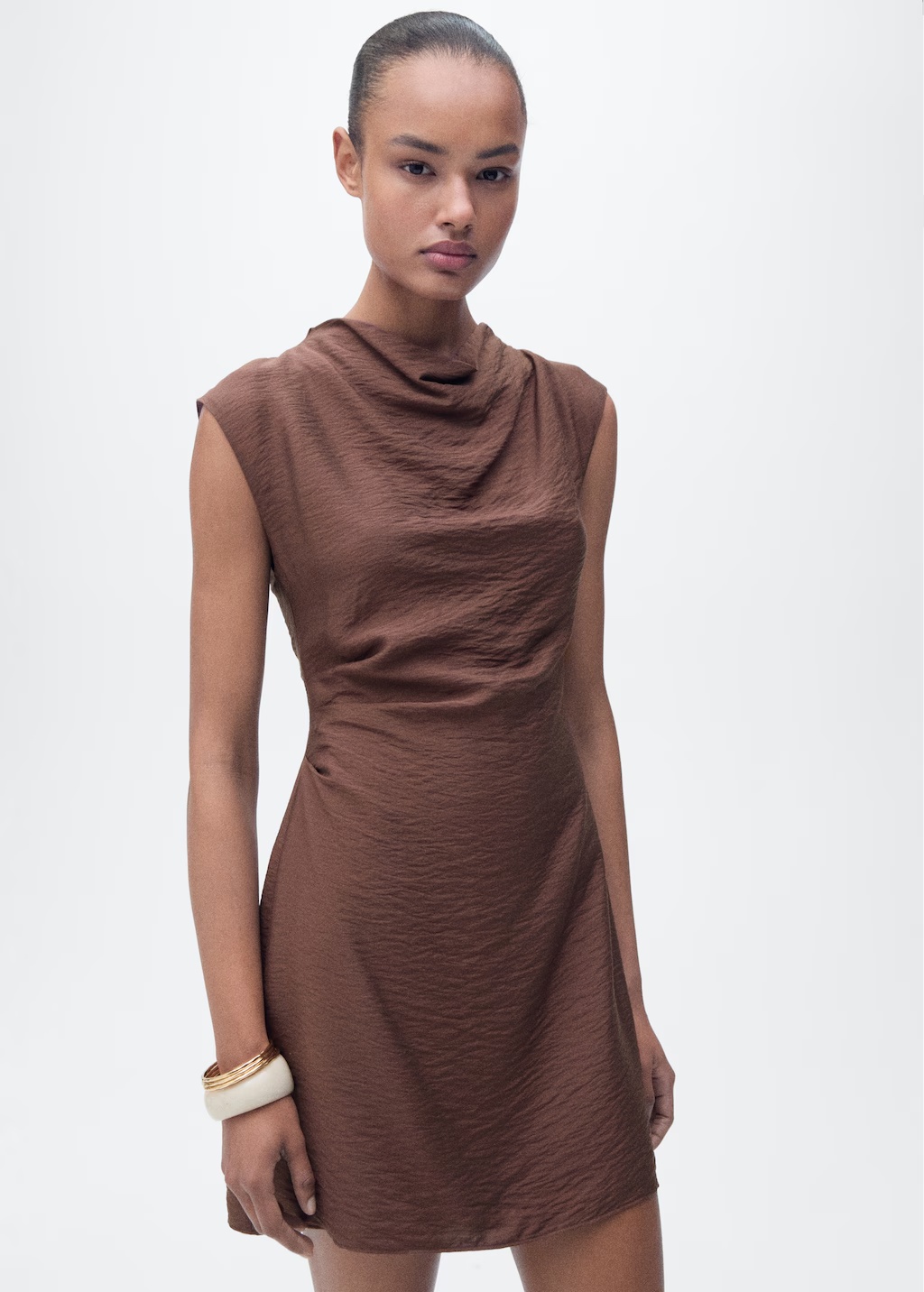 Draped textured dress
