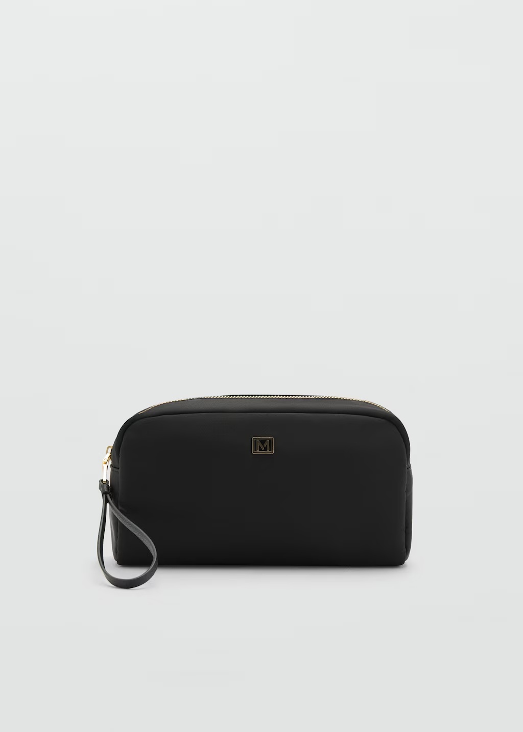 Zipped nylon cosmetics bag