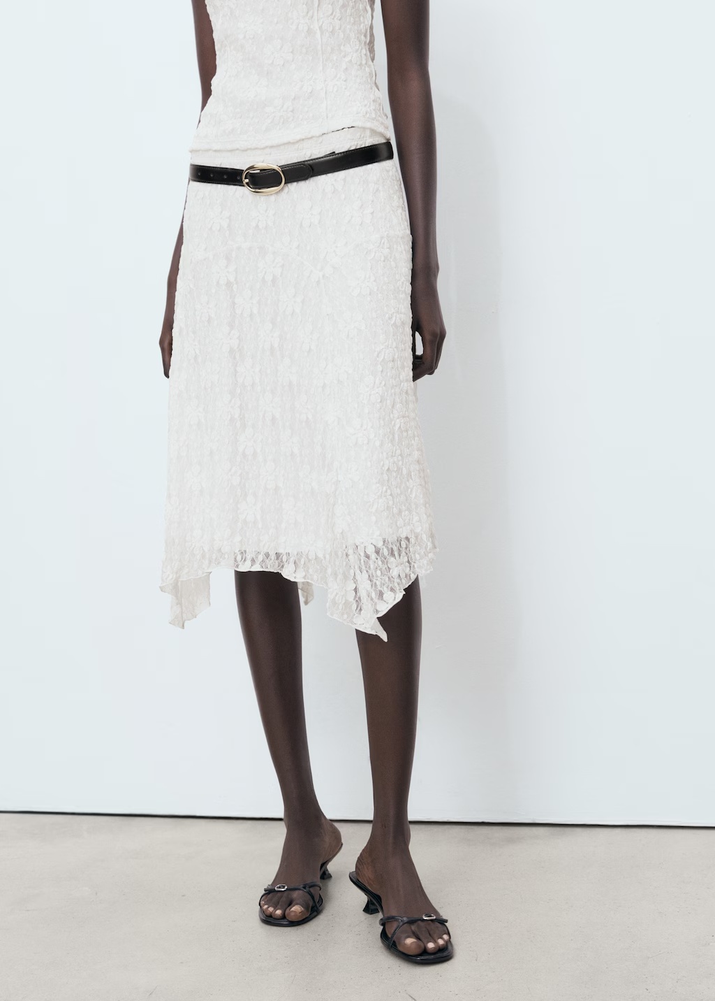 Lace midi skirt