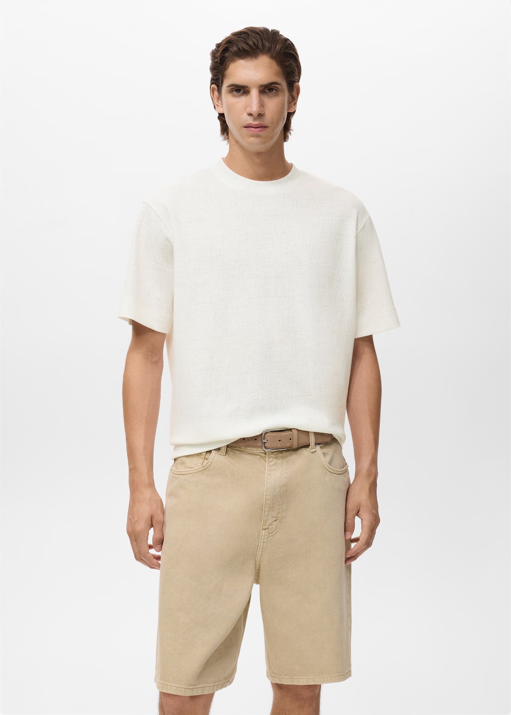 Textured cotton T-shirt
