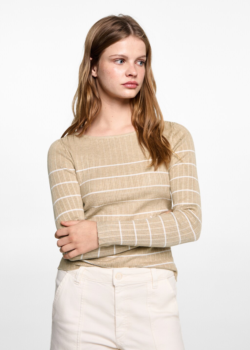 Striped rib sweater