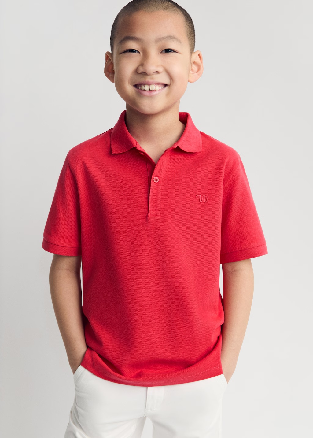 Short-sleeved cotton polo shirt