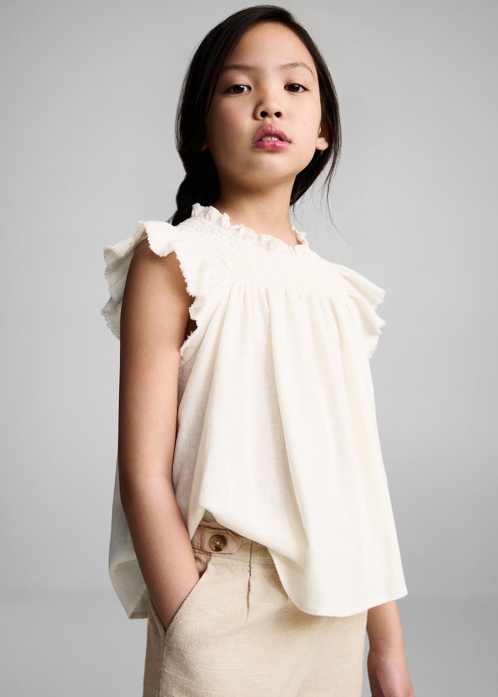 Textured culotte trousers