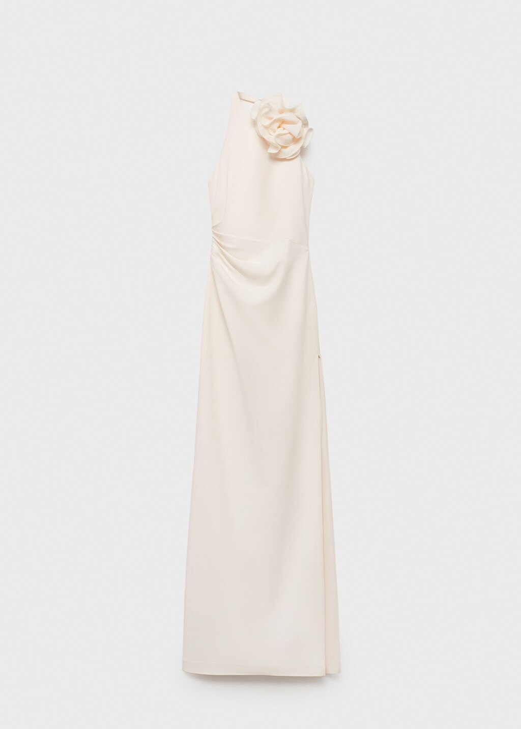 Draped halter-neck dress with flower motif 7 Draped halter-neck dress with flower motif