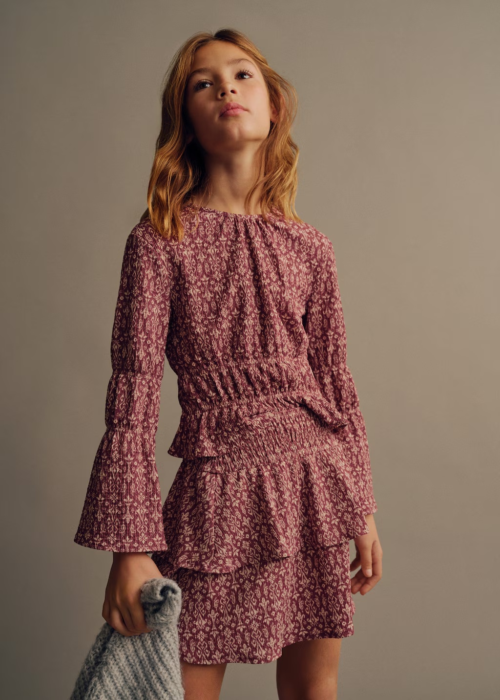 Printed skirt with ruffles