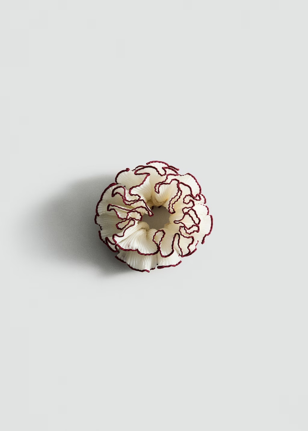 Flower scrunchie with contrasting trim