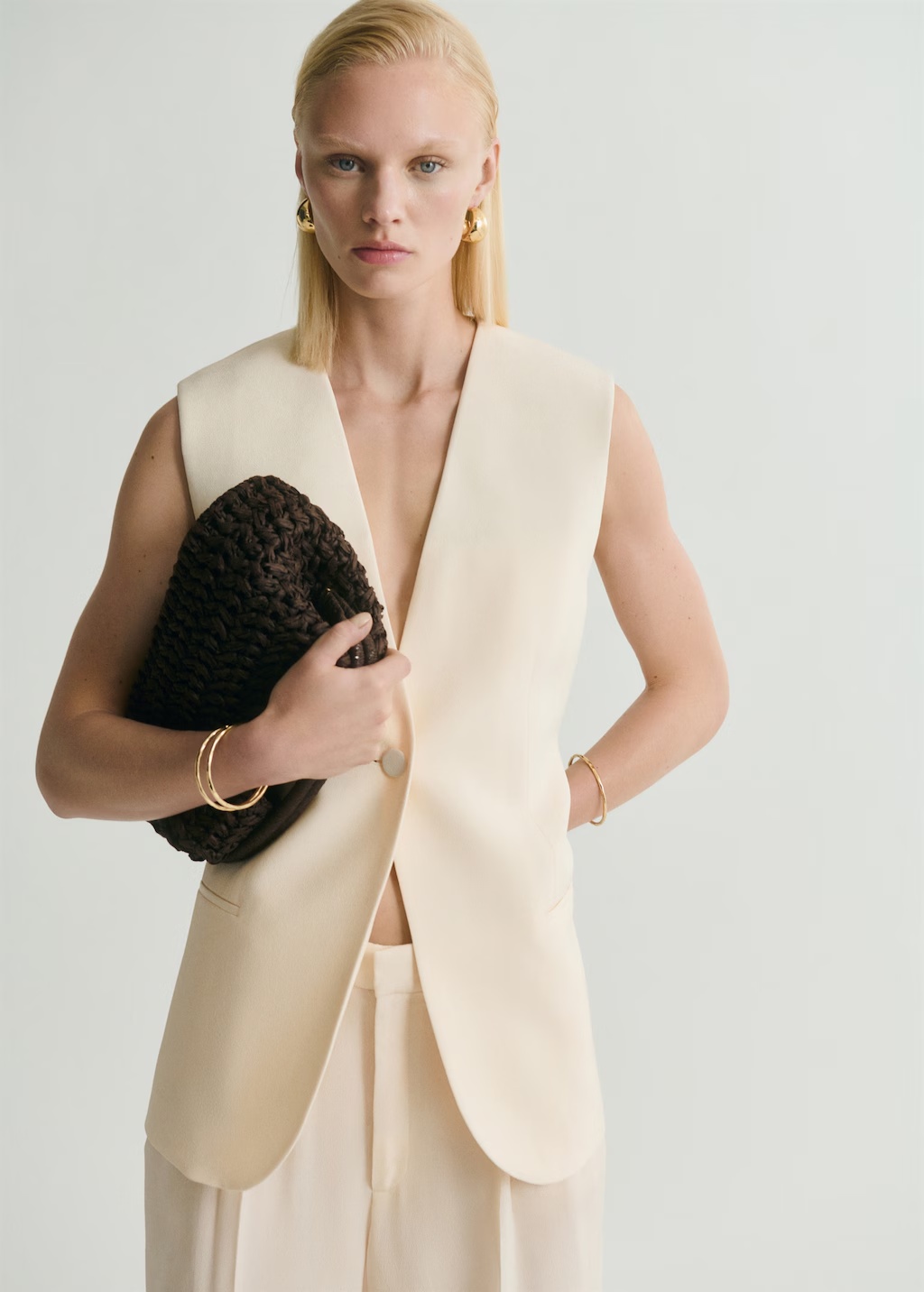 Flowy suit vest