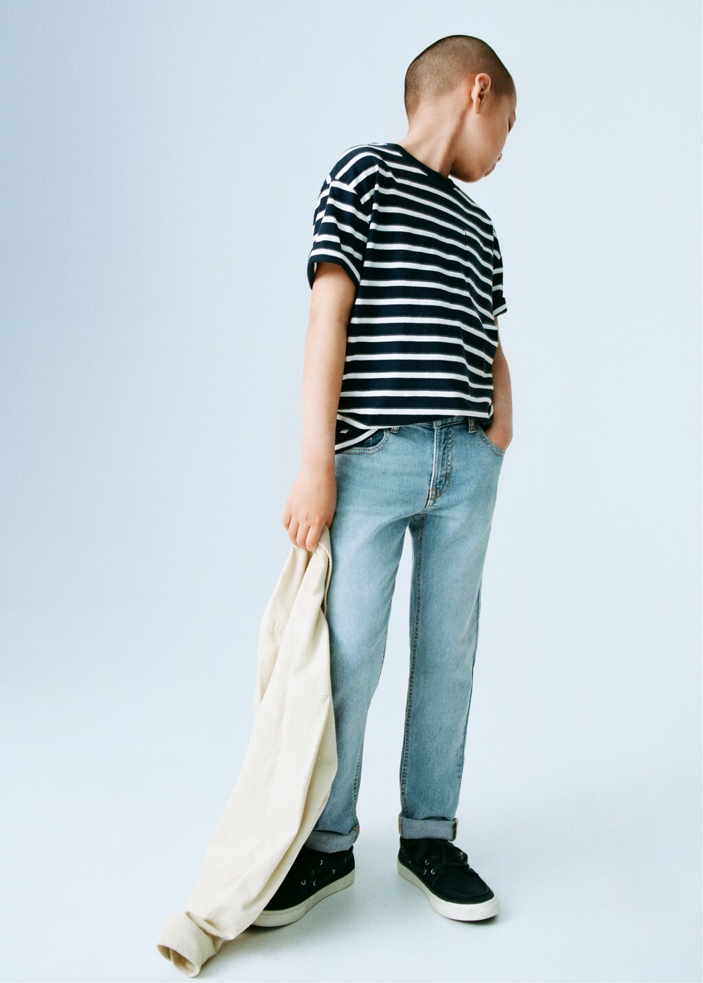 Straight jeans with turn-up