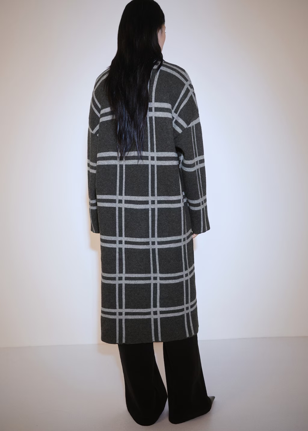 Check knitted coat 4 Check knitted coat