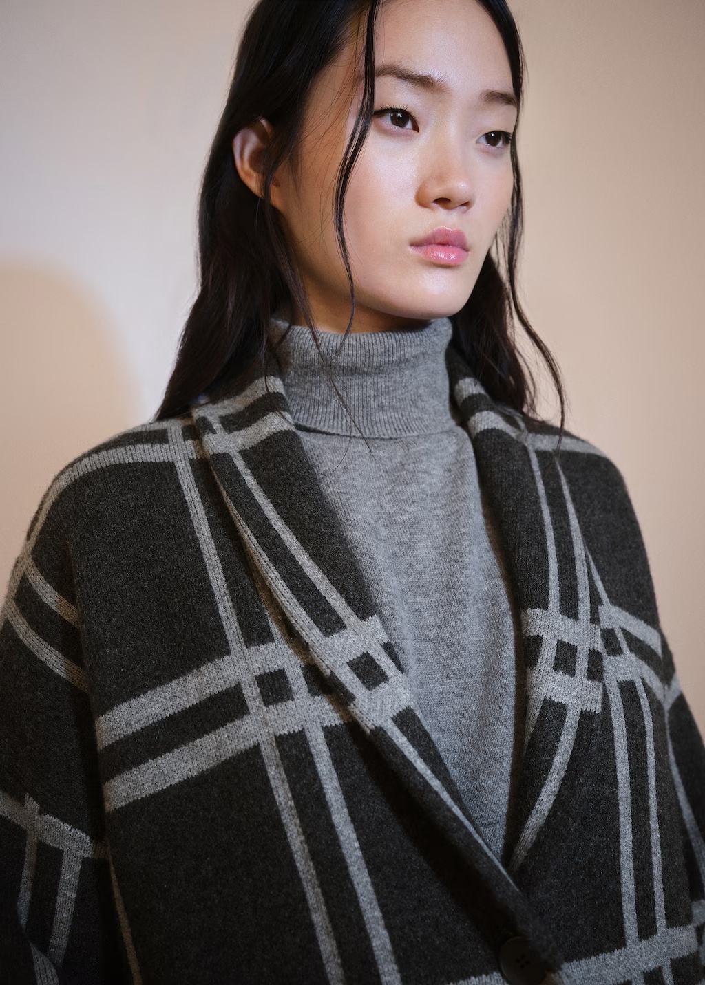 Check knitted coat 5 Check knitted coat