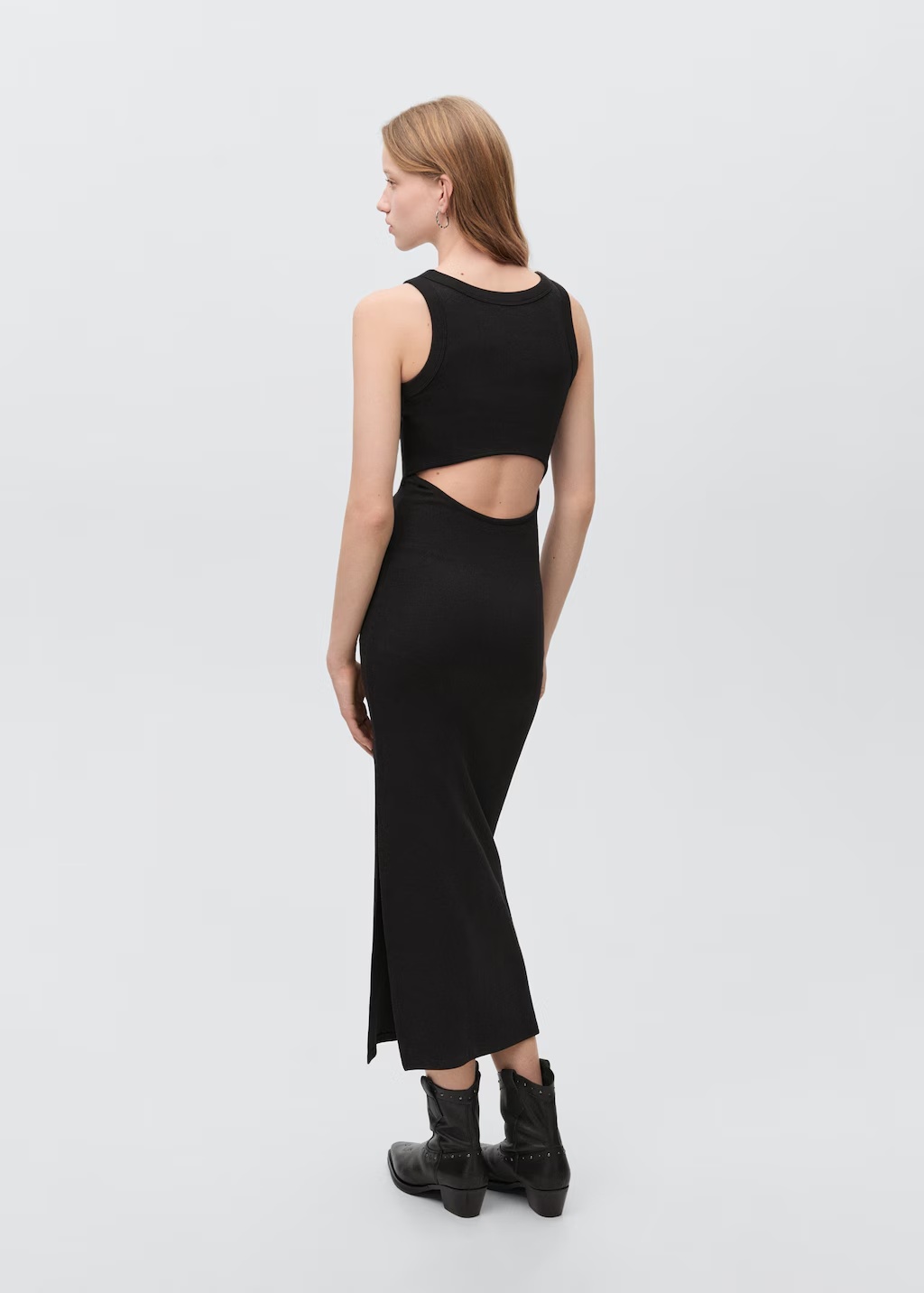 Ribbed knit dress with opening 8 Ribbed knit dress with opening