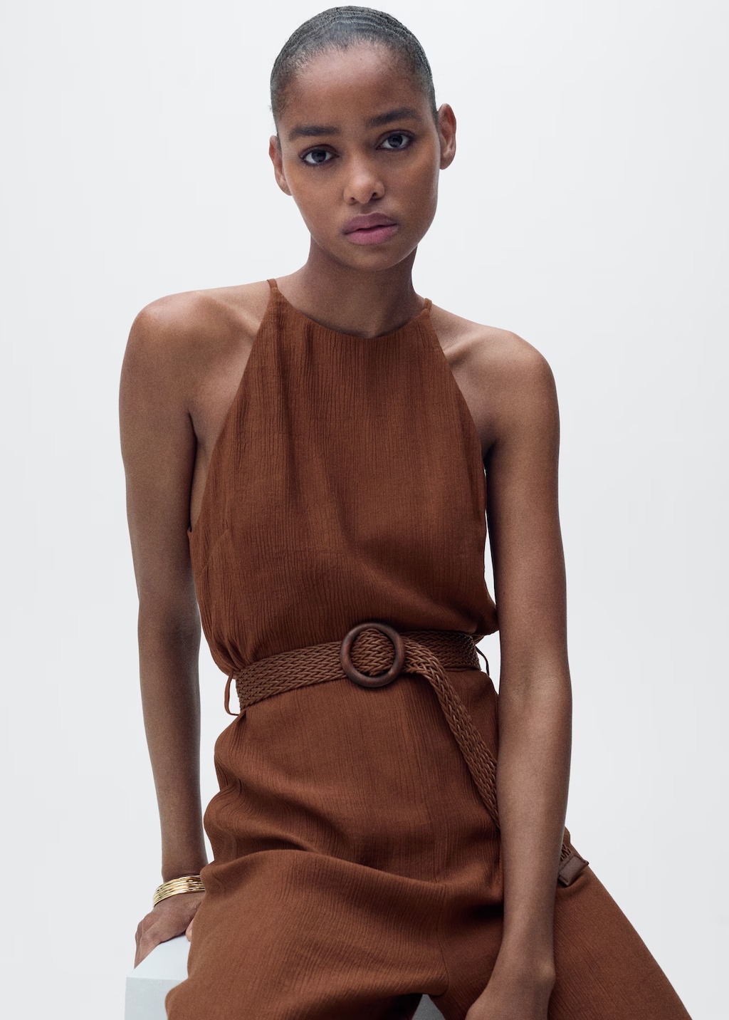 Halter-neck jumpsuit with belt 5 Halter-neck jumpsuit with belt