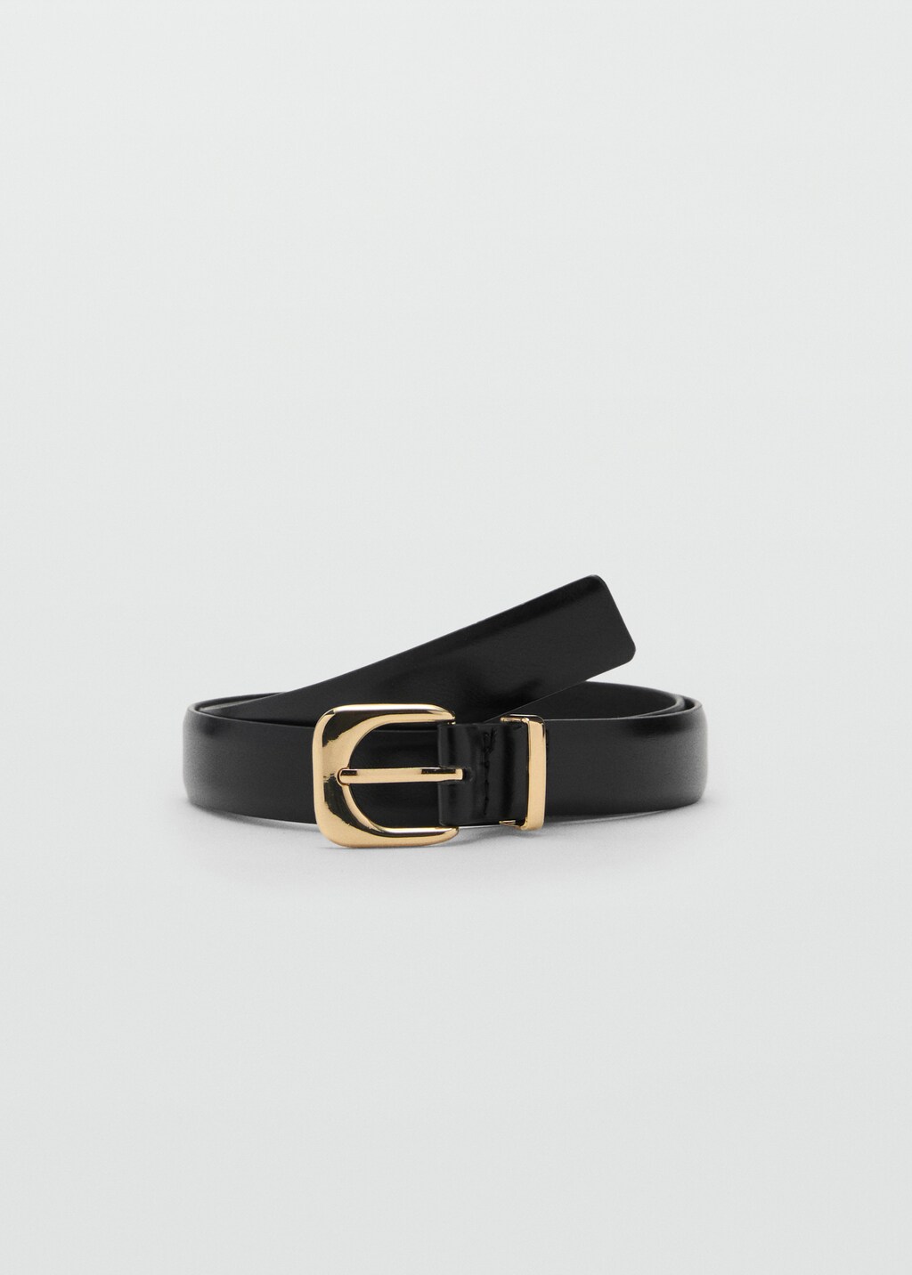 Leather effect belt with buckle