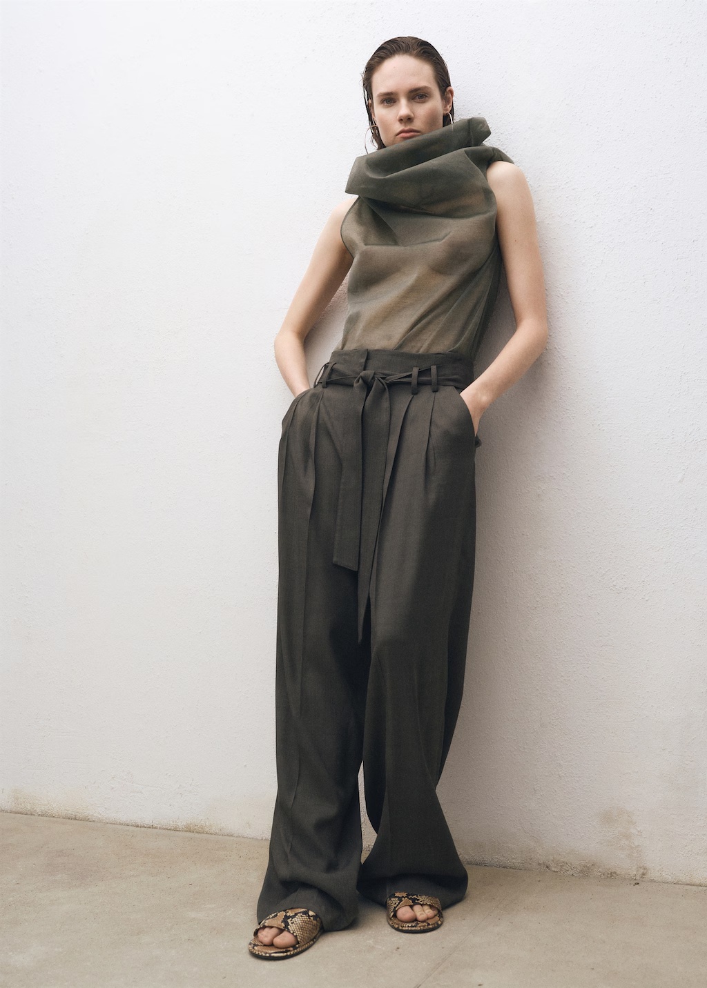 Silk blouse with asymmetrical neckline 3 Silk blouse with asymmetrical neckline