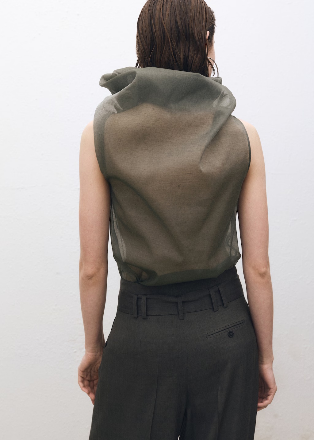 Silk blouse with asymmetrical neckline 4 Silk blouse with asymmetrical neckline