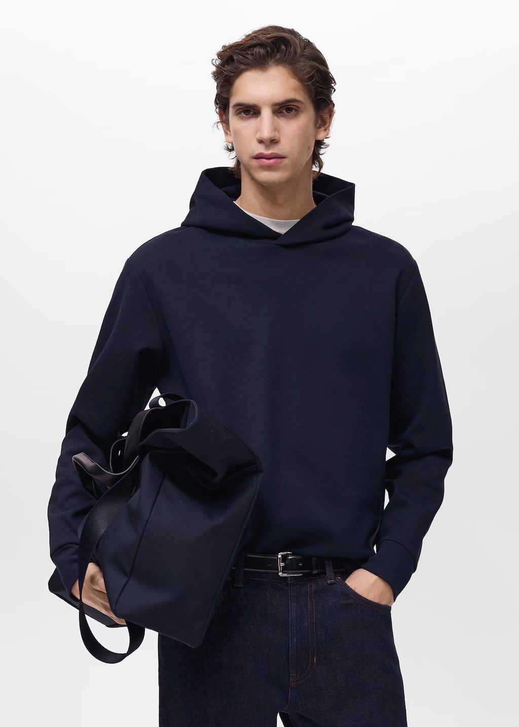 Regular-fit cotton hoodie