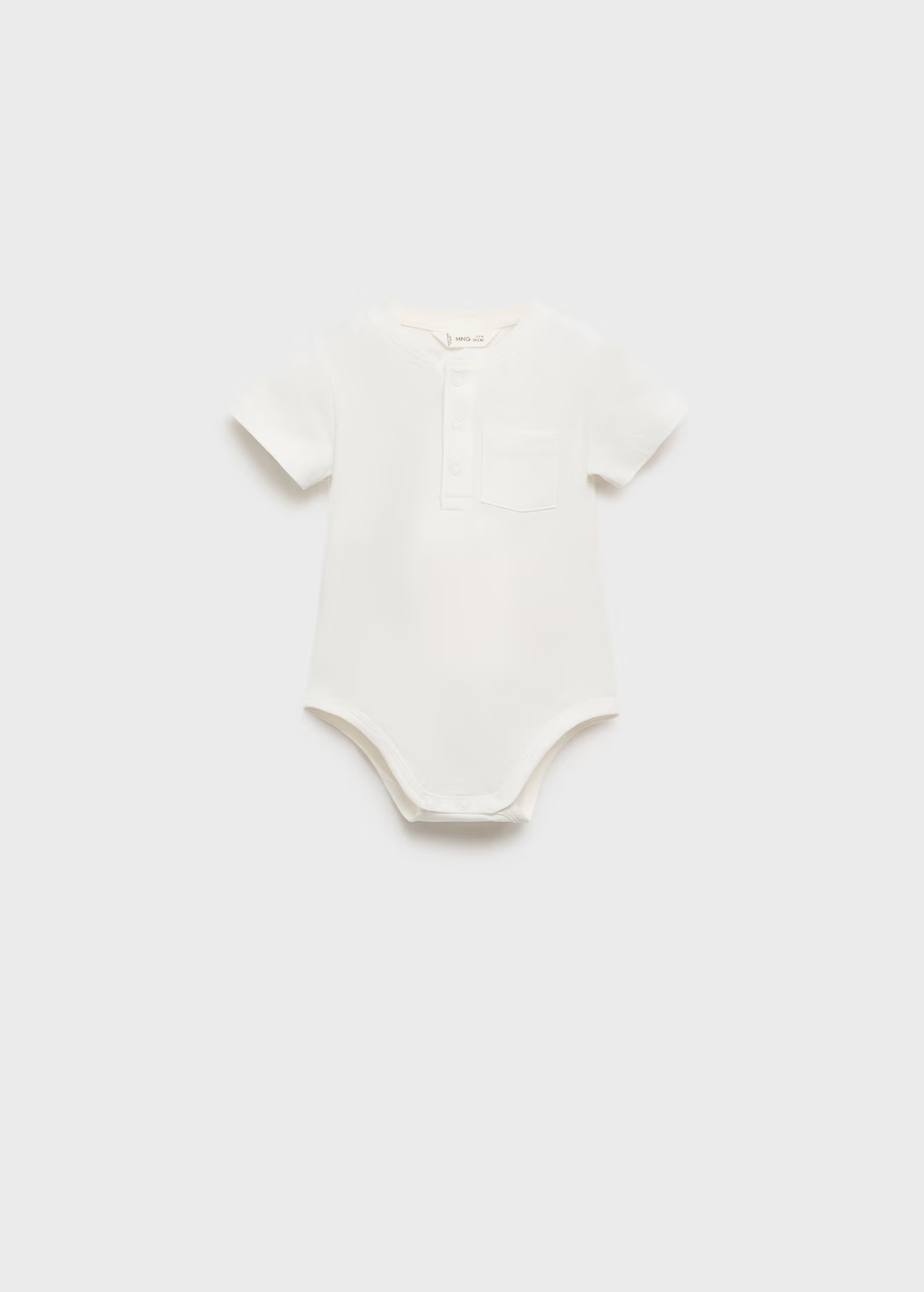 Cotton bodysuit with mao collar