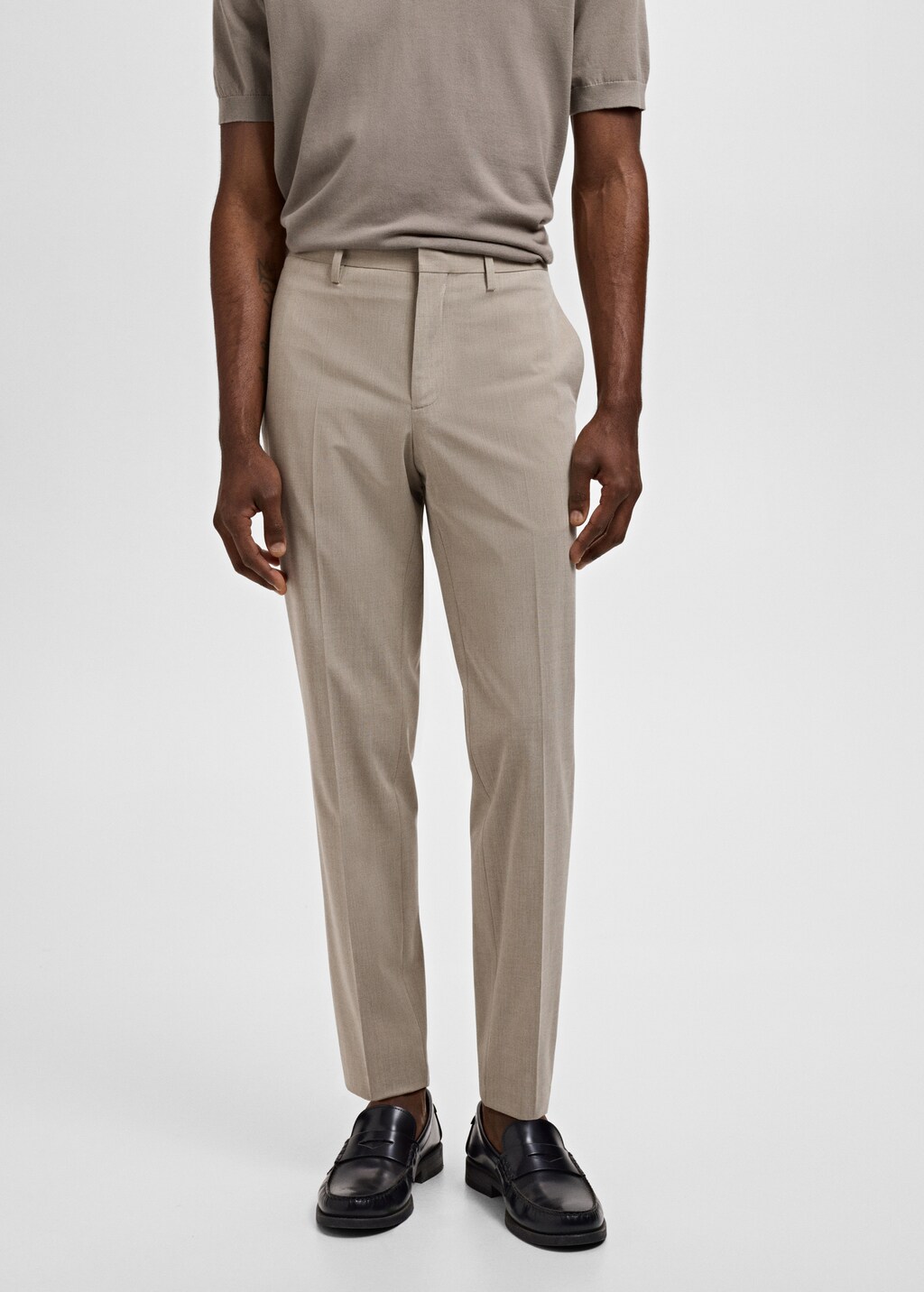 Stretch fabric super slim-fit suit trousers