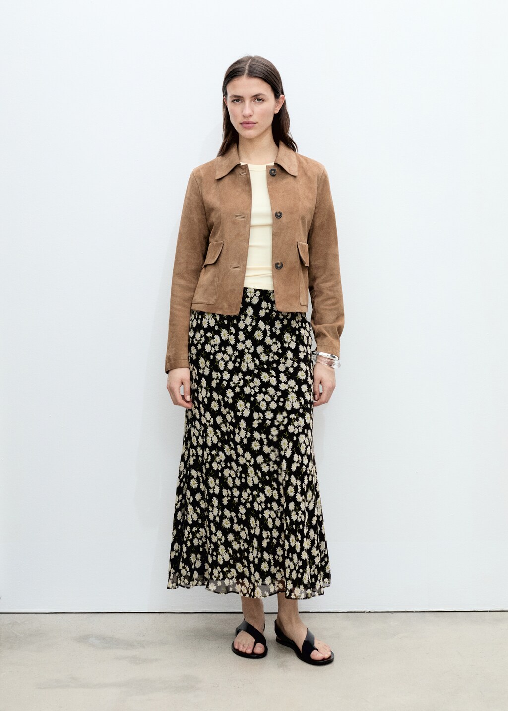 Long floral flared skirt 3 Long floral flared skirt
