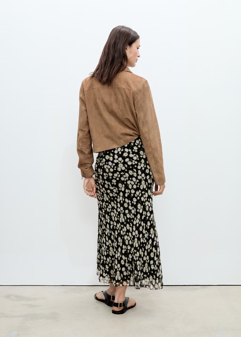 Long floral flared skirt 4 Long floral flared skirt