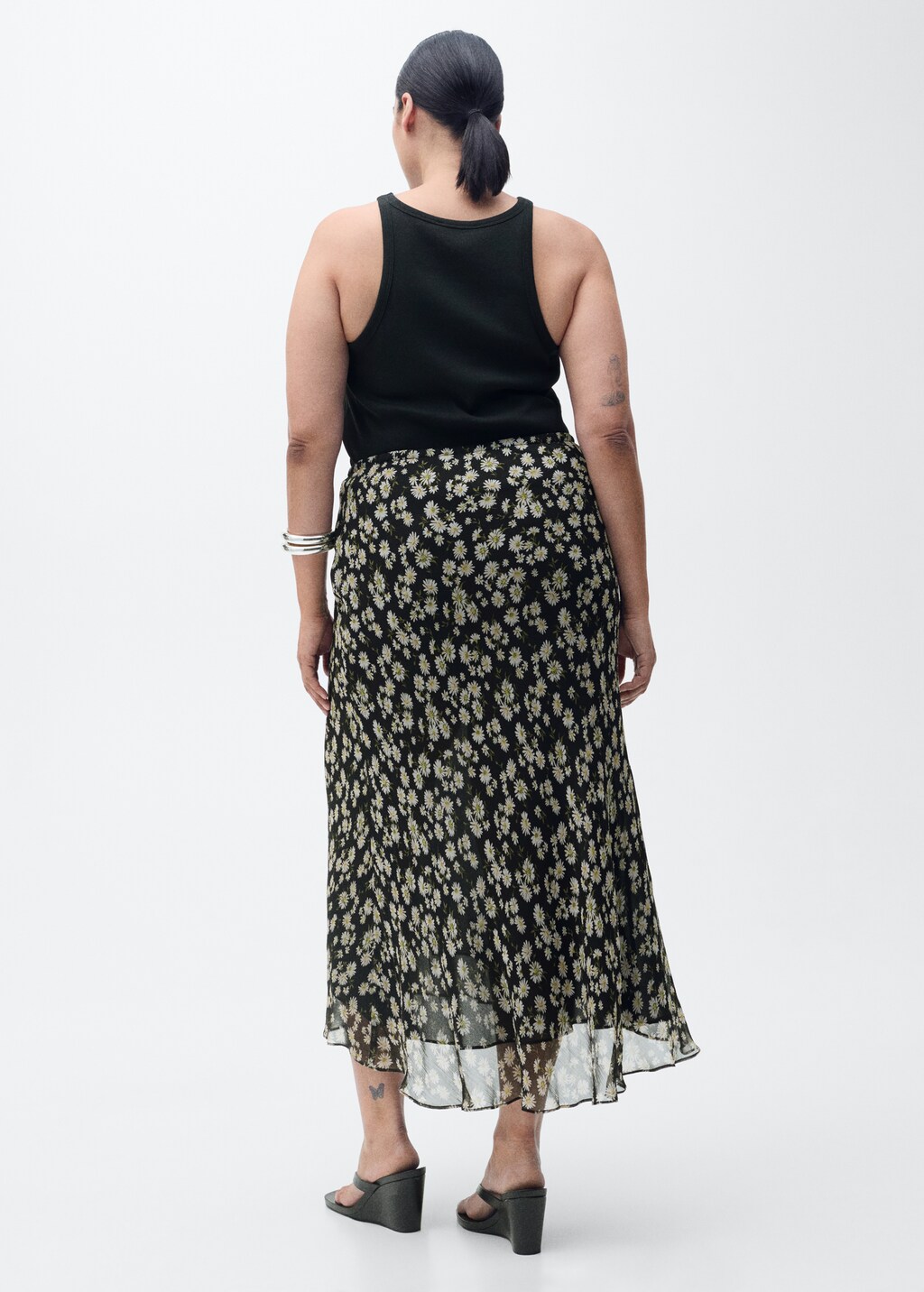Long floral flared skirt 7 Long floral flared skirt