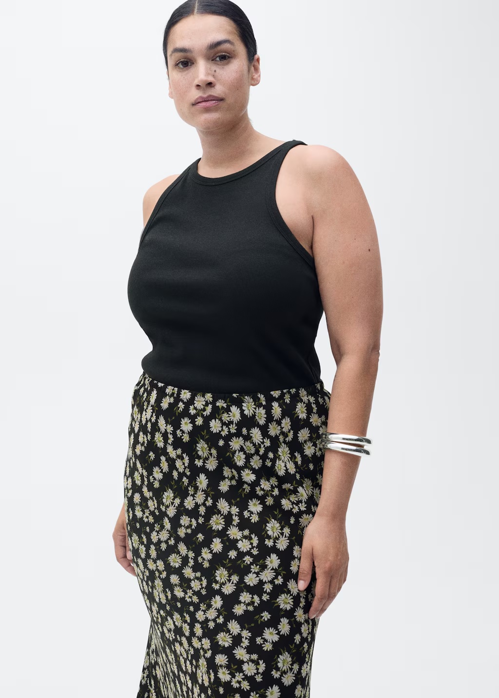 Long floral flared skirt 8 Long floral flared skirt
