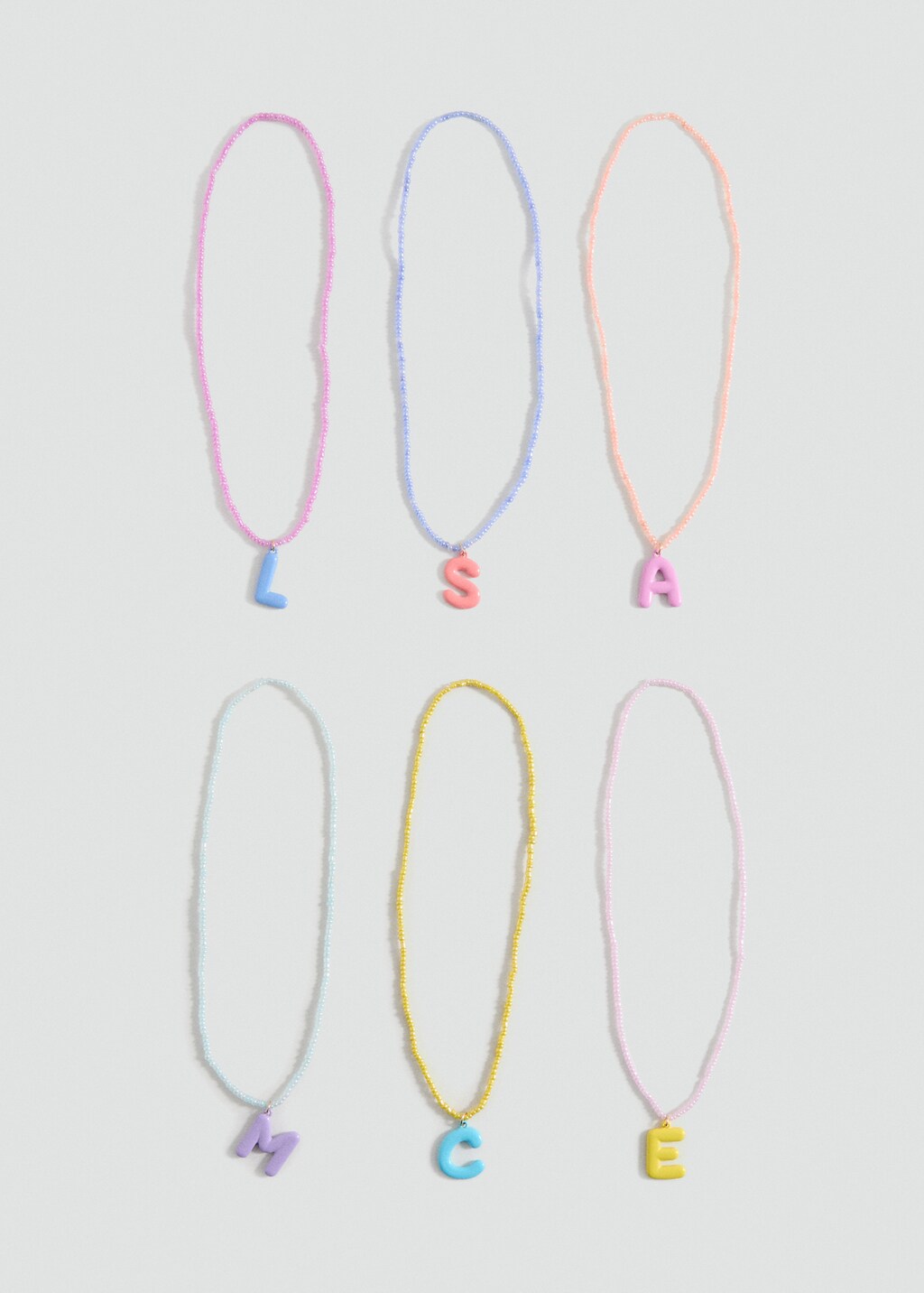 Letters bead necklace 3 Letters bead necklace