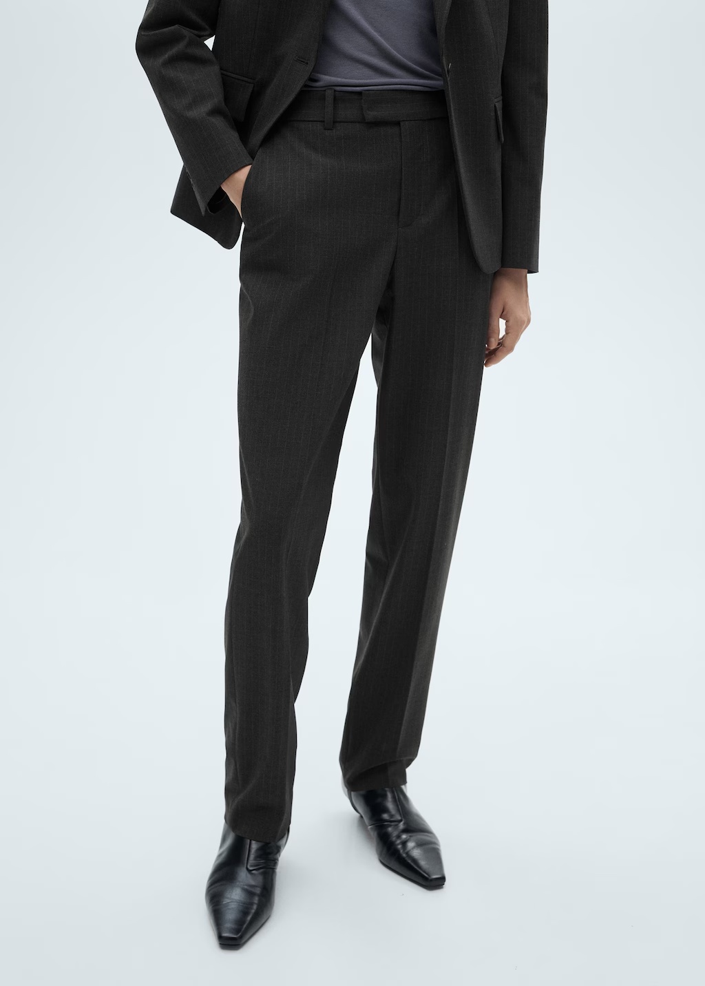 Pinstripe suit trousers