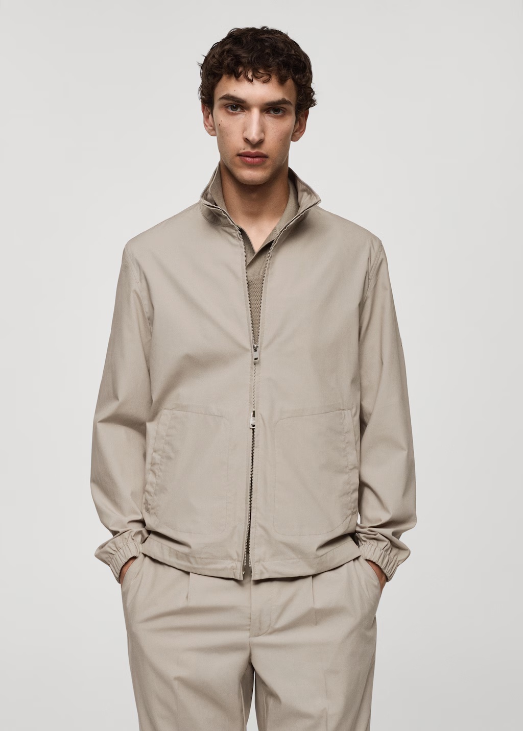 Zip-up lyocell jacket