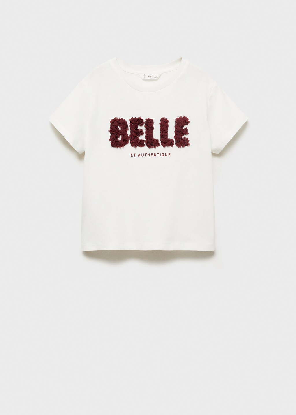 Embossed message t-shirt