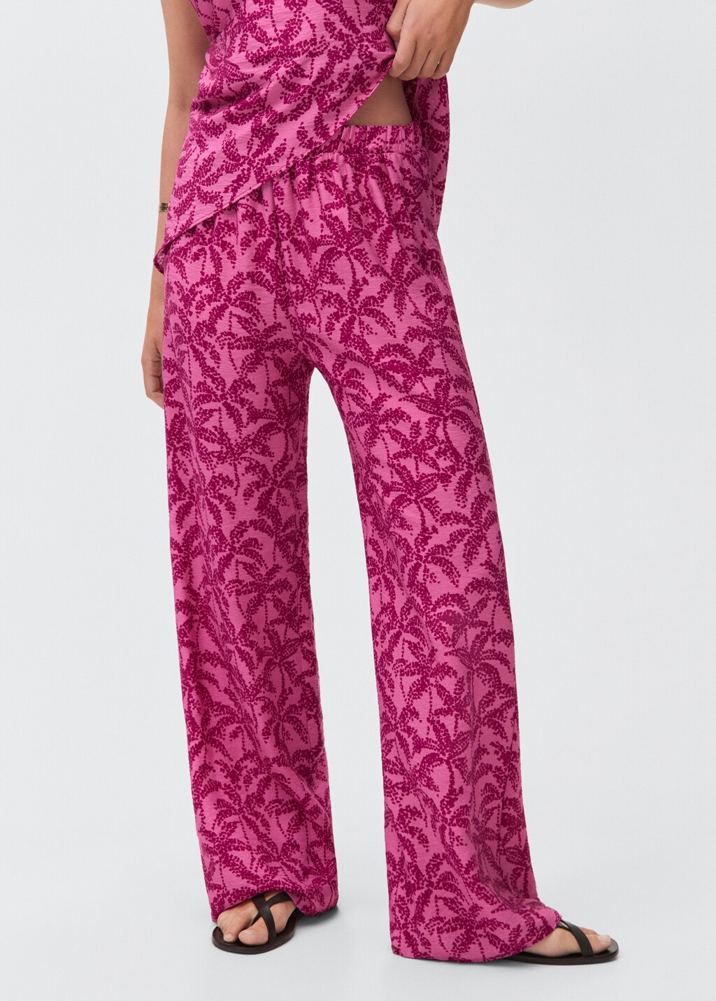 Palm tree print pants