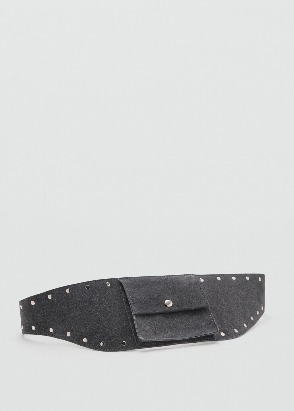 Wide studded leather belt
