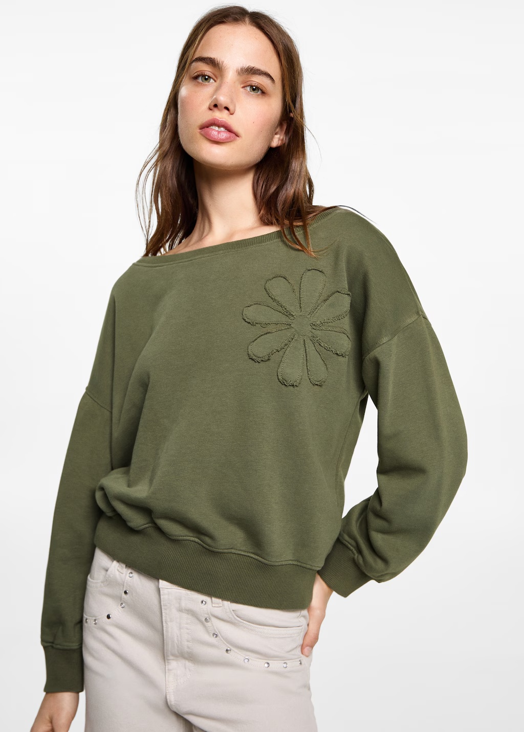Floral embroidered sweatshirt