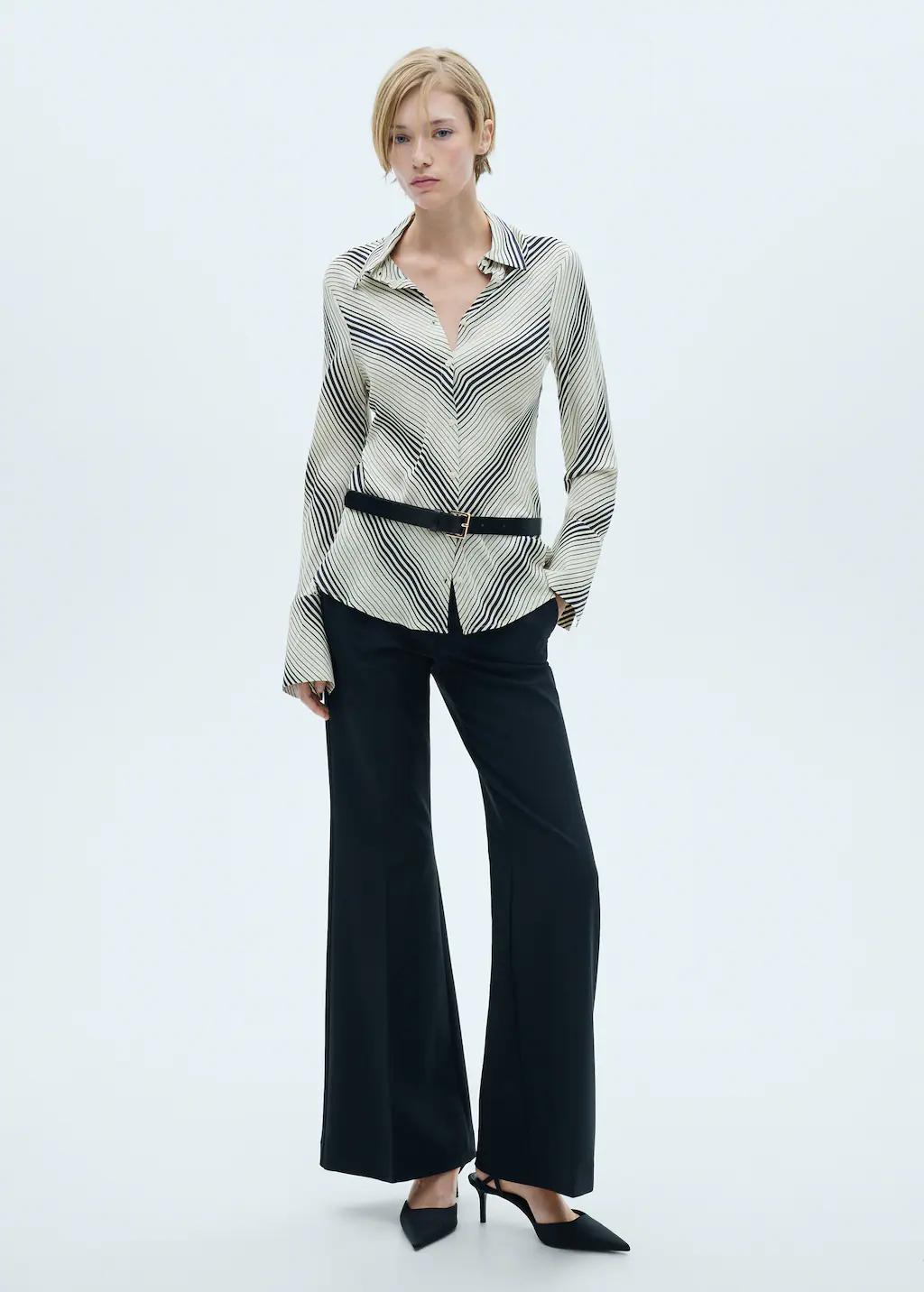 Striped shirt with flared sleeves 3 Striped shirt with flared sleeves
