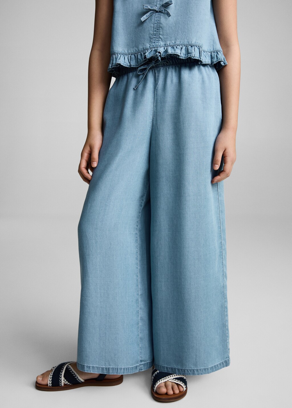 Flowy straight-fit pants with bow 4 Flowy straight-fit pants with bow