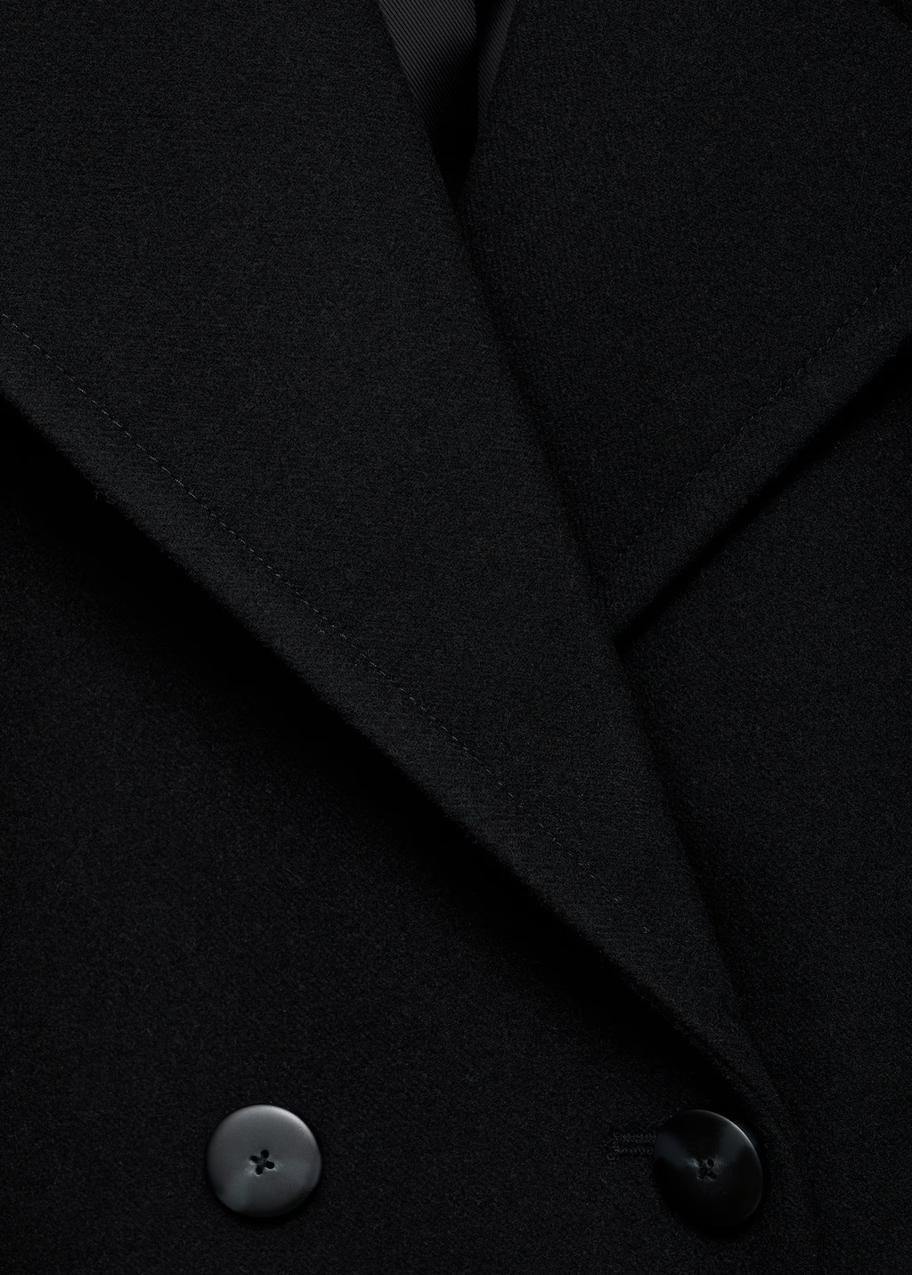 Double-breasted wool blend coat