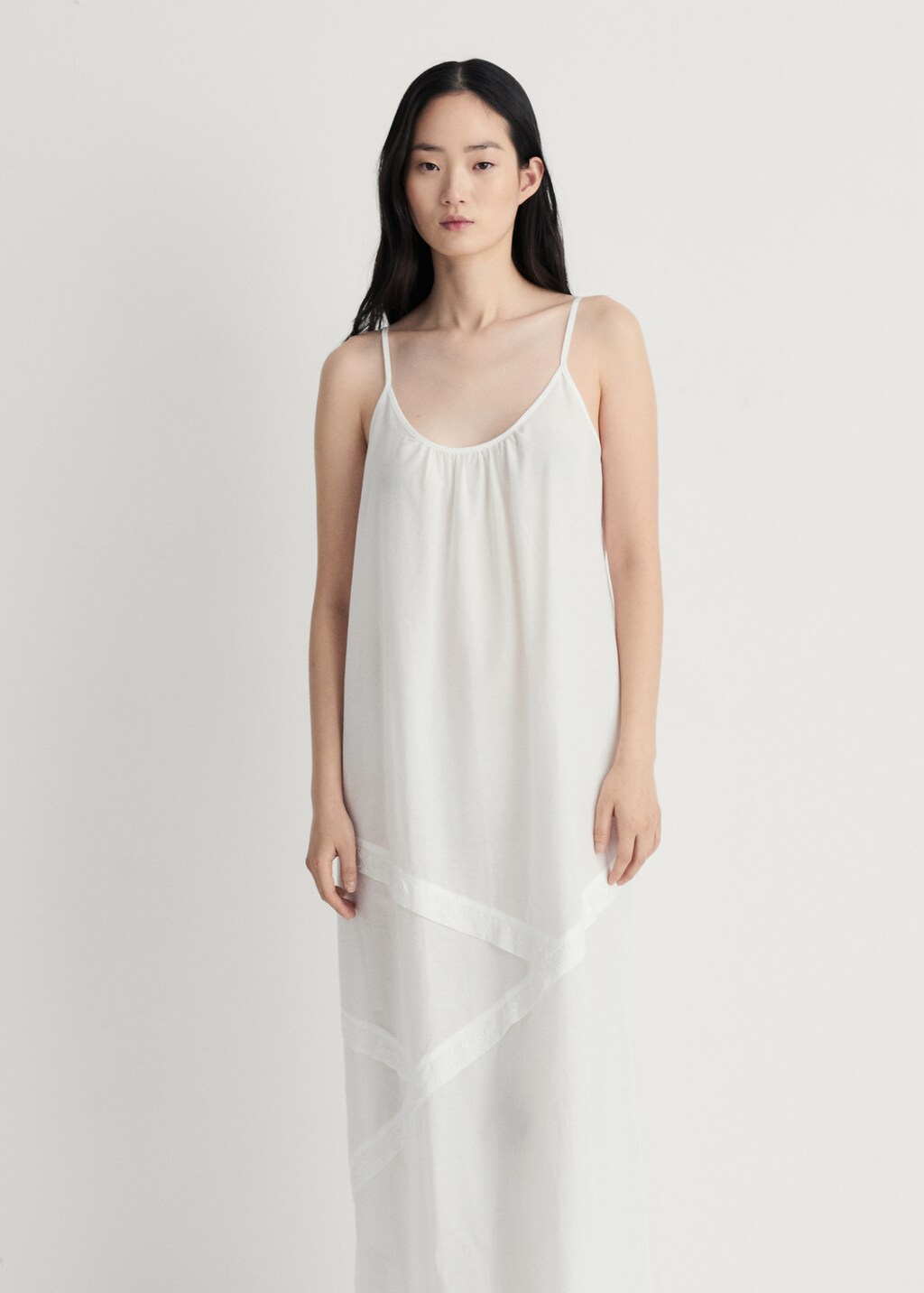 Cotton spaghetti-strap nightgown 3 Cotton spaghetti-strap nightgown