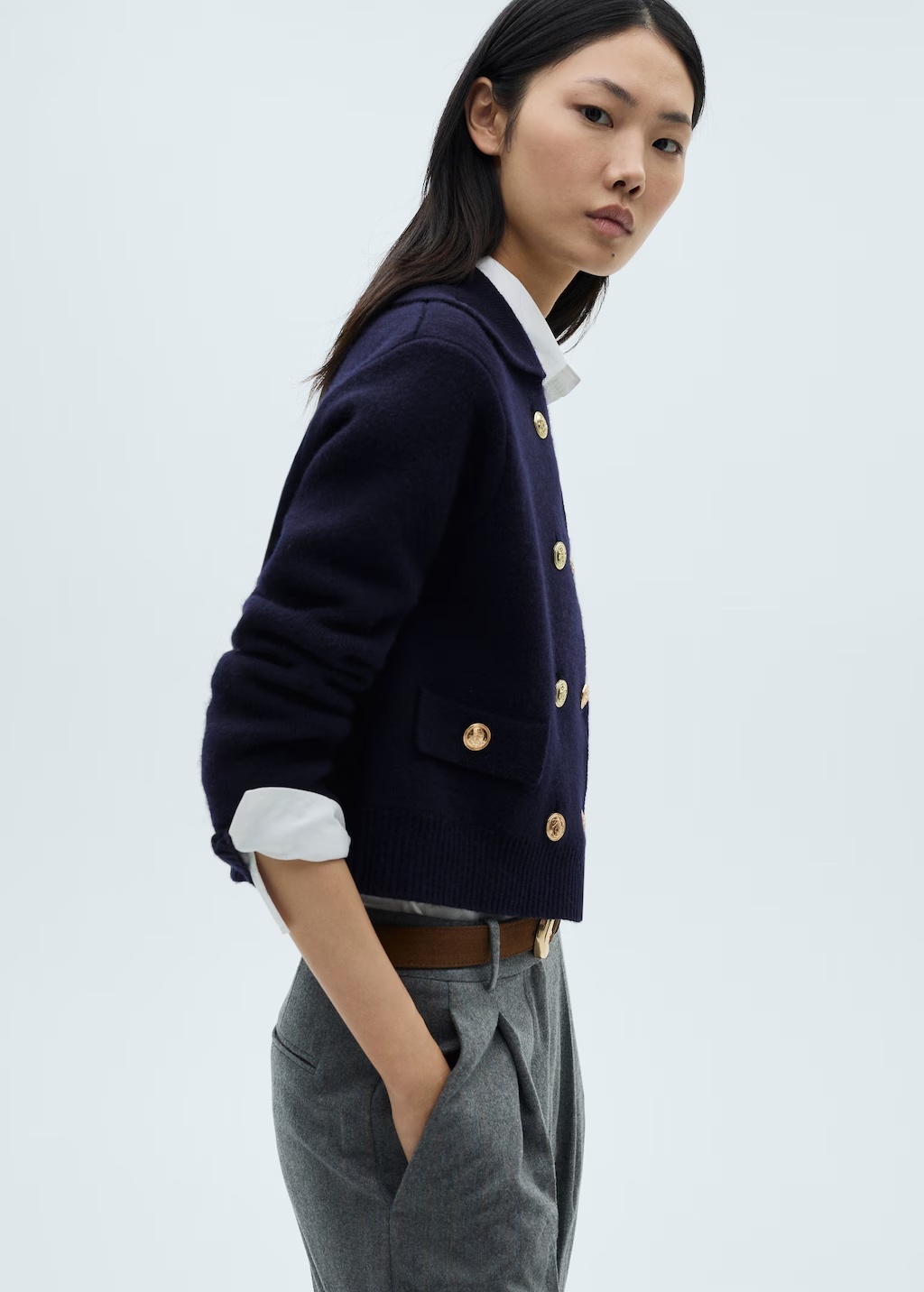 Double-breasted wool jacket