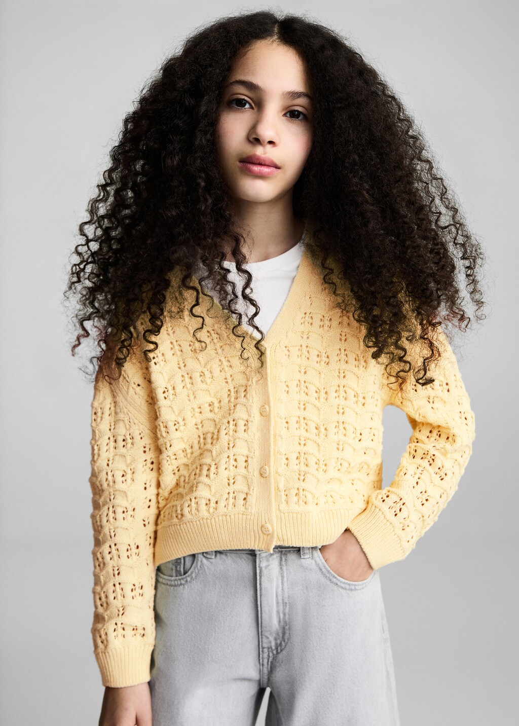 Openwork knit cardigan
