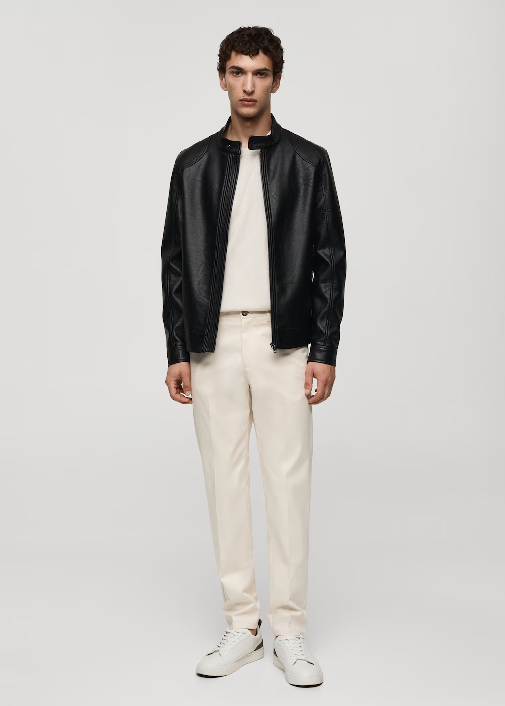 Zip-up leather-effect jacket 3 Zip-up leather-effect jacket