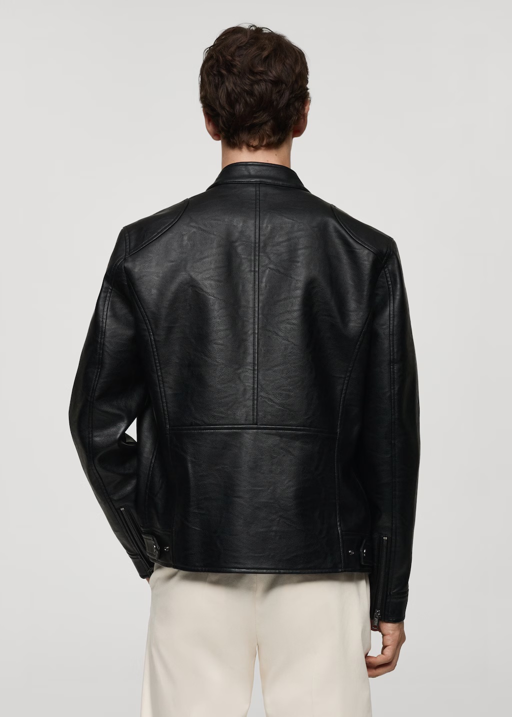 Zip-up leather-effect jacket 4 Zip-up leather-effect jacket