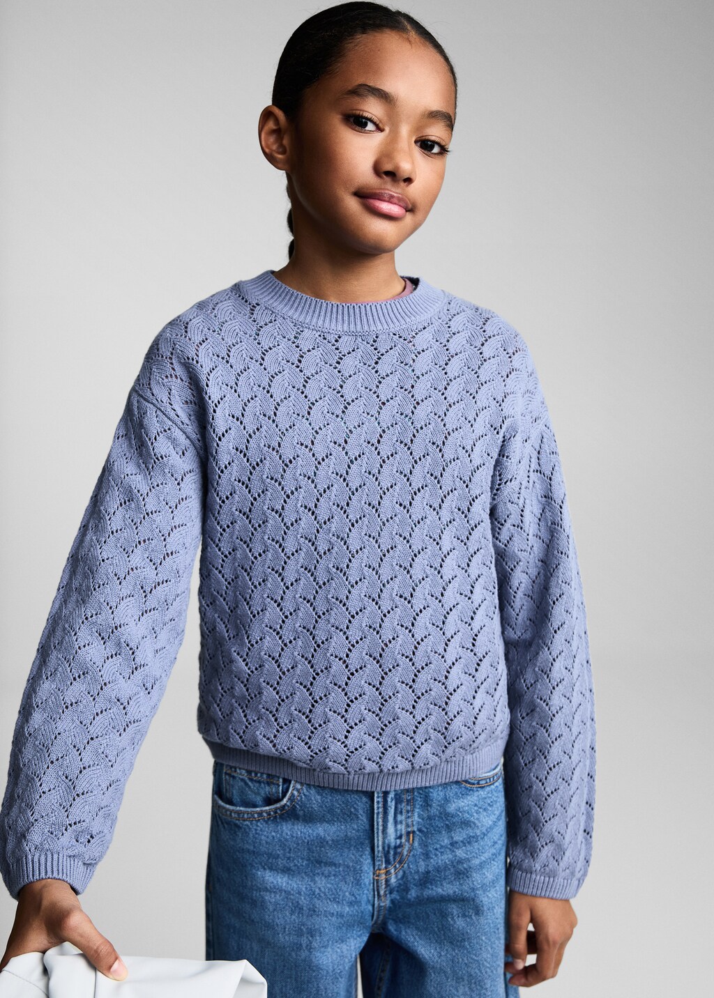 Openwork knit sweater