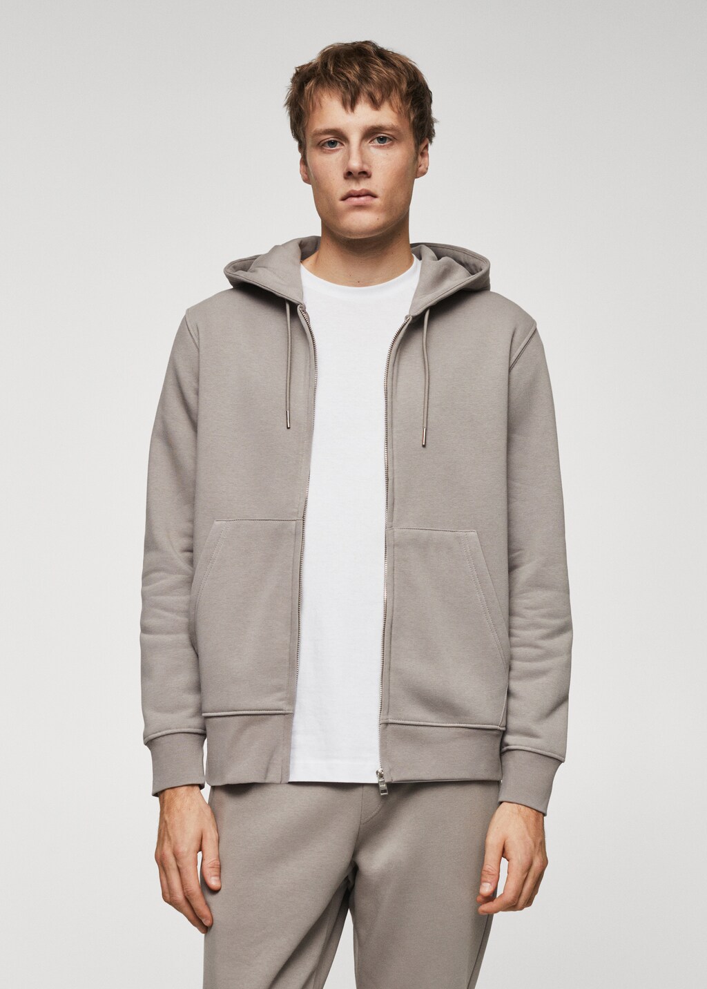 Cotton zip-up hoodie