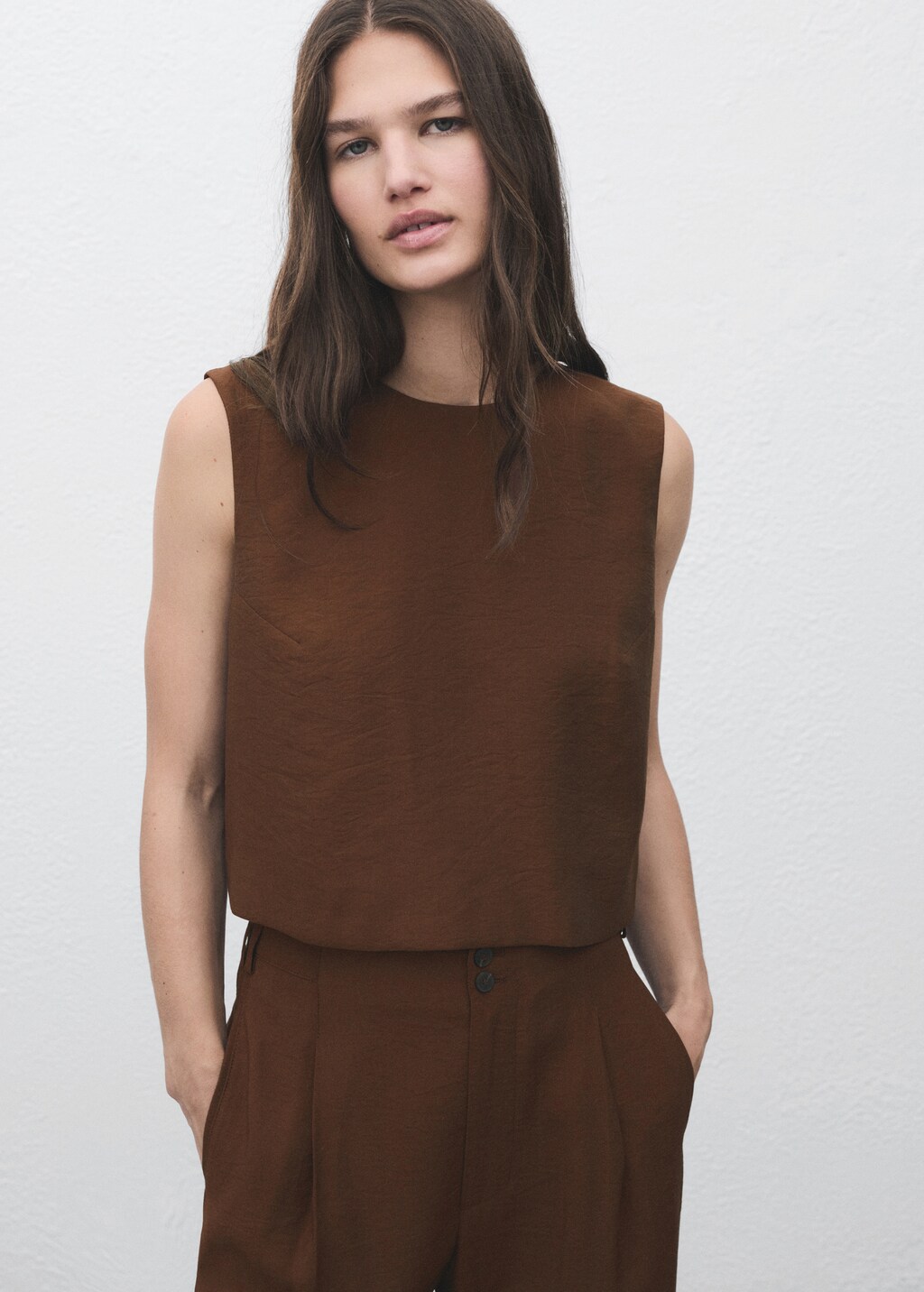 Buttoned crop top