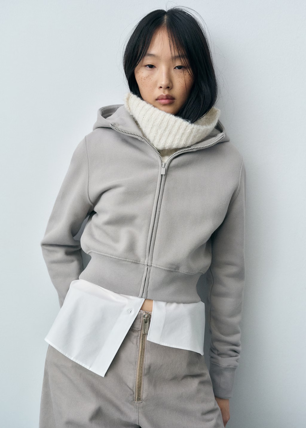 Cropped sweatshirt hoodie