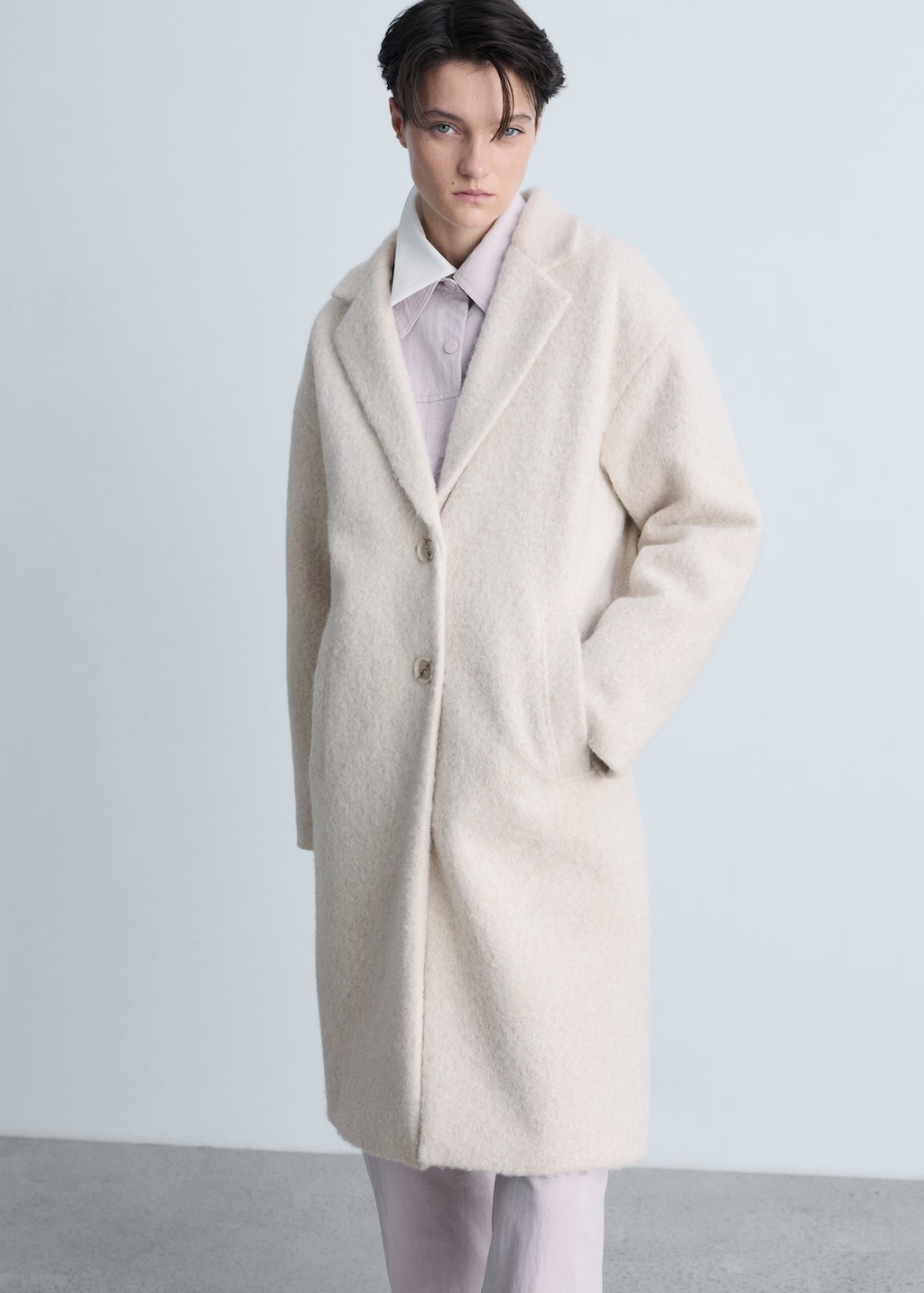 Oversized bouclÃ© long coat